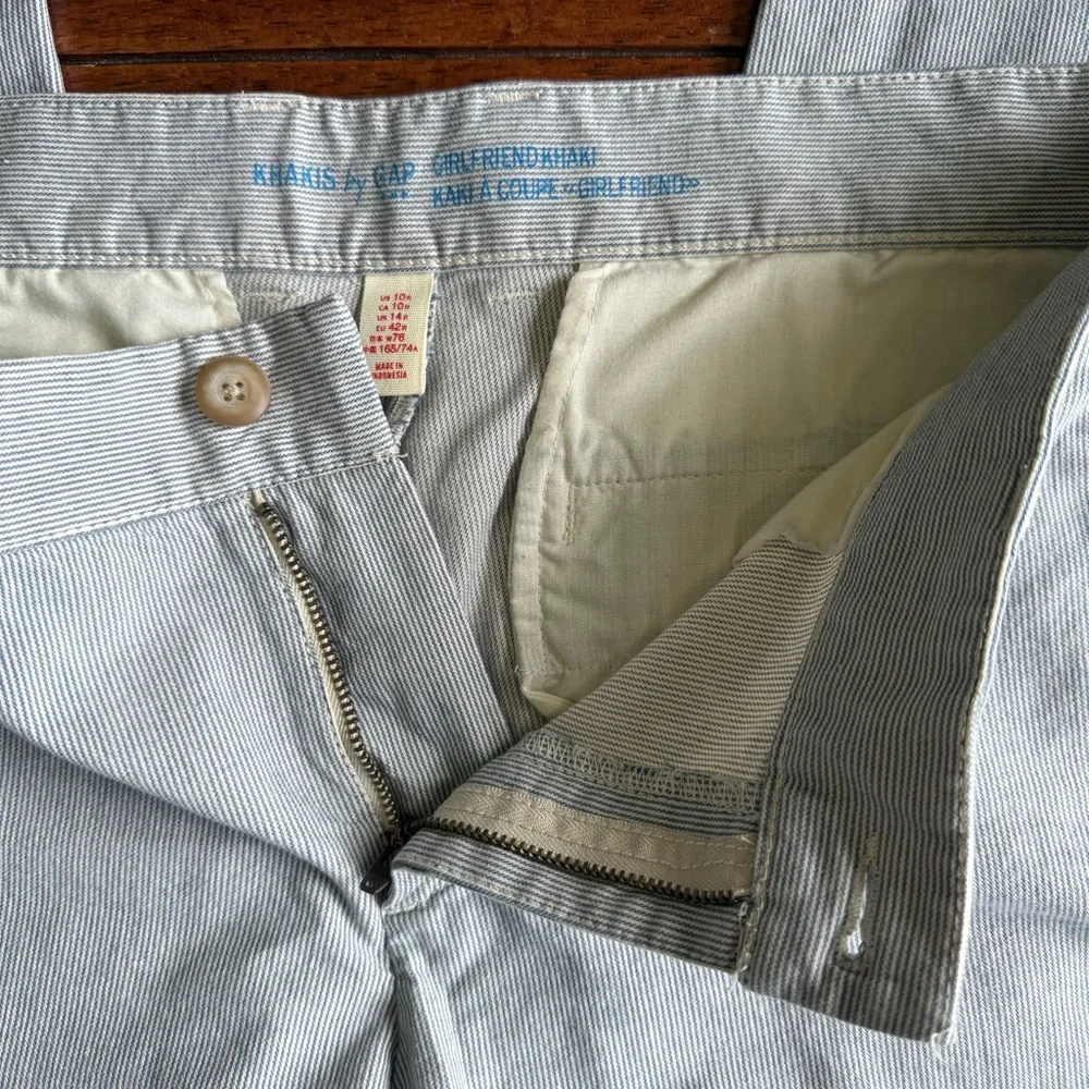 Women’s Striped Gap Girlfriend Khakis Size 10R - Picture 7 of 14